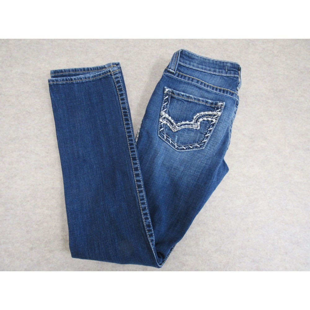 Big Star Sweet Straight Jeans Womens 27R Ultra-Low Rise Medium Wash Denim